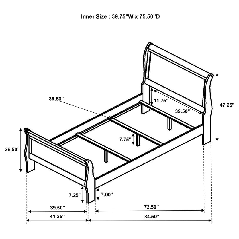 Louis Philippe Twin Bed