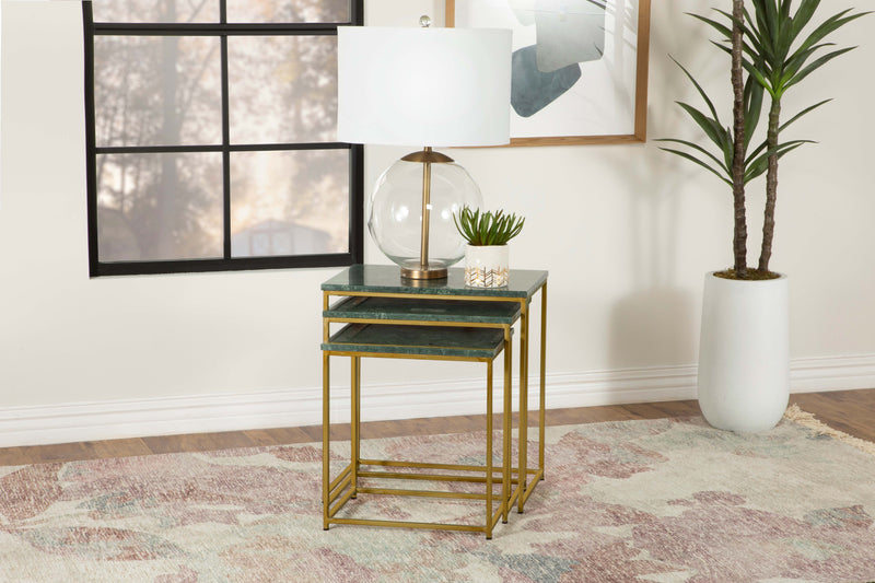 Medora 3-piece Nesting Table with Marble Top - Furniture Center (NY)