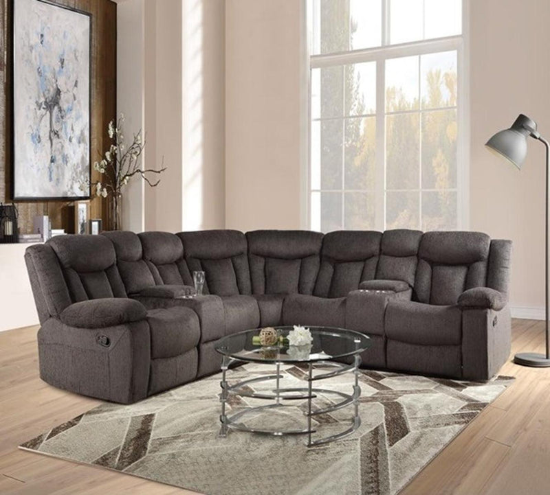 Acme Rylan Motion Sectional Sofa in Dark Brown 54965 image