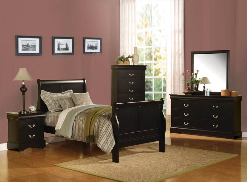 Louis Philippe III Black Twin Bed image