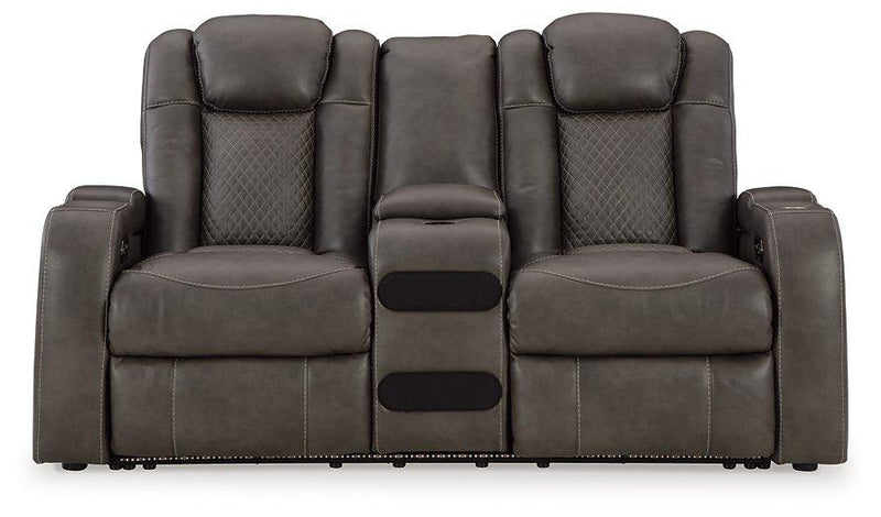 Fyne-Dyme Power Reclining Loveseat with Console