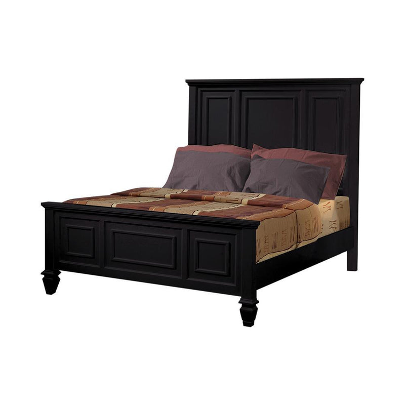 Sandy Beach California King Panel Bed with High Headboard Black - Furniture Center (NY)