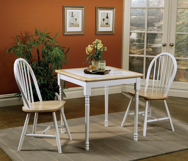 Carlene Square Top Dining Table Natural Brown and White - Furniture Center (NY)