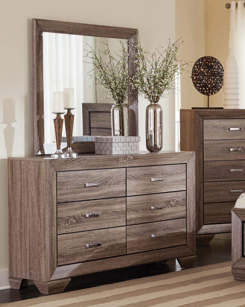 Kauffman 6-drawer Dresser Washed Taupe - Furniture Center (NY)