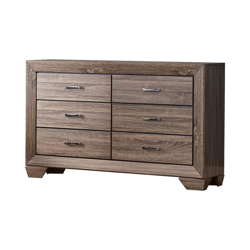 Kauffman 6-drawer Dresser Washed Taupe - Furniture Center (NY)