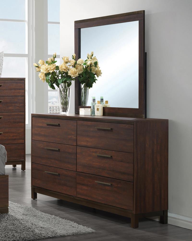 Edmonton Dresser Mirror Rustic Tobacco - Furniture Center (NY)