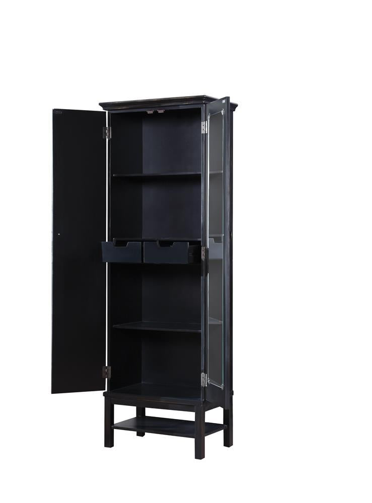 Lovegood 2-door Accent Cabinet Rich Brown and Black - Furniture Center (NY)