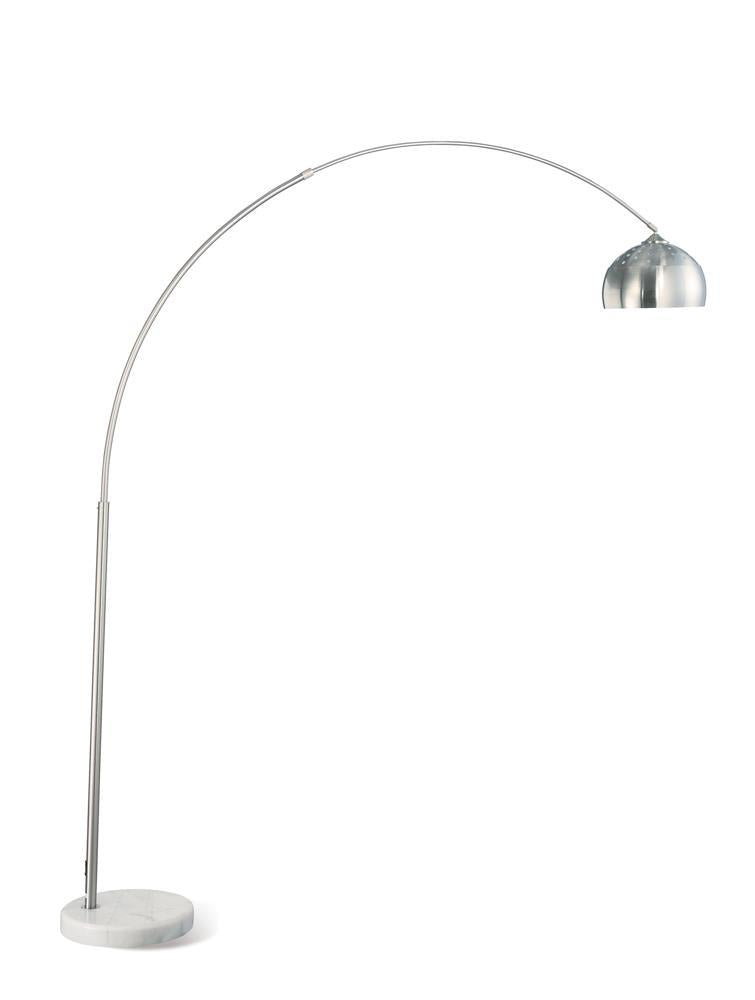 Krester Arched Floor Lamp Brushed Steel and Chrome - Furniture Center (NY)