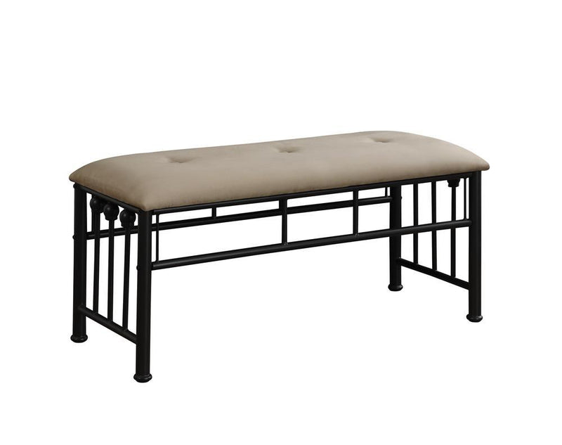 Livingston Upholstered Bench Brown and Dark Bronze - Furniture Center (NY)