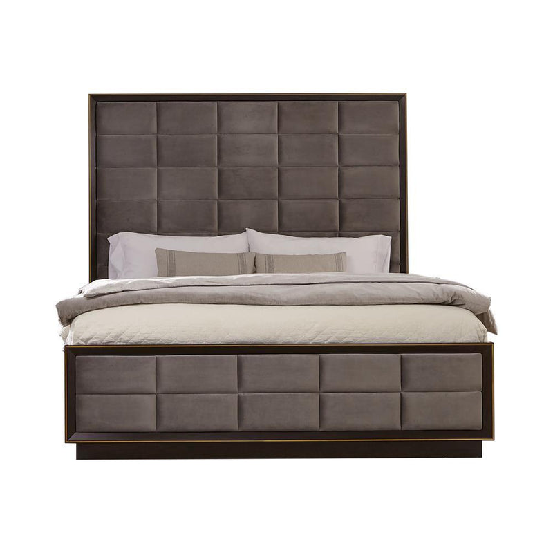 Durango Queen Upholstered Bed Smoked Peppercorn and Grey - Furniture Center (NY)