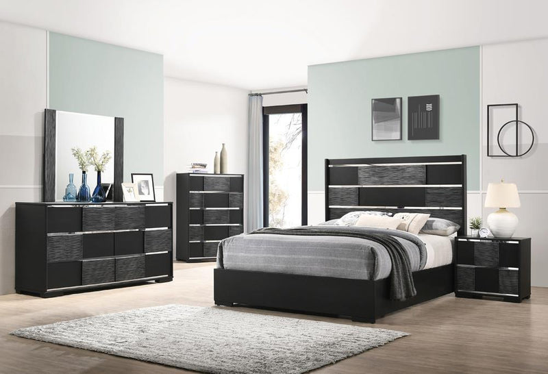 Blacktoft Queen Panel Bed Black - Furniture Center (NY)