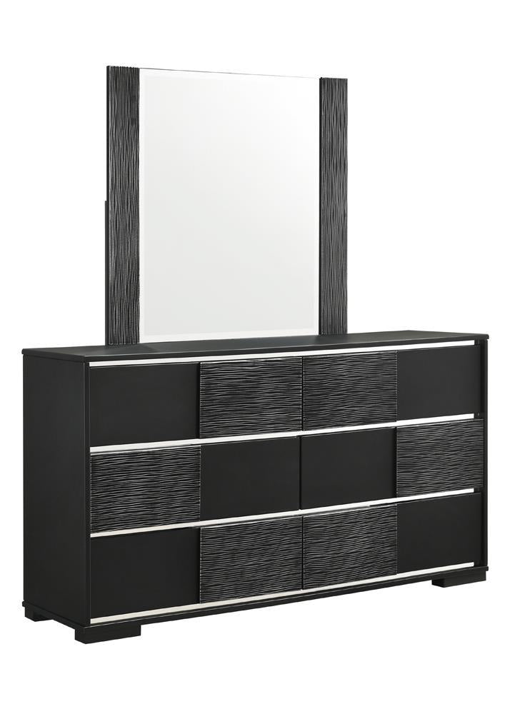 Blacktoft Rectangle Dresser Mirror Black - Furniture Center (NY)