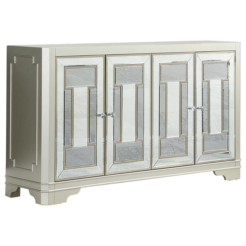 Toula 4-door Accent Cabinet Smoke and Champagne - Furniture Center (NY)