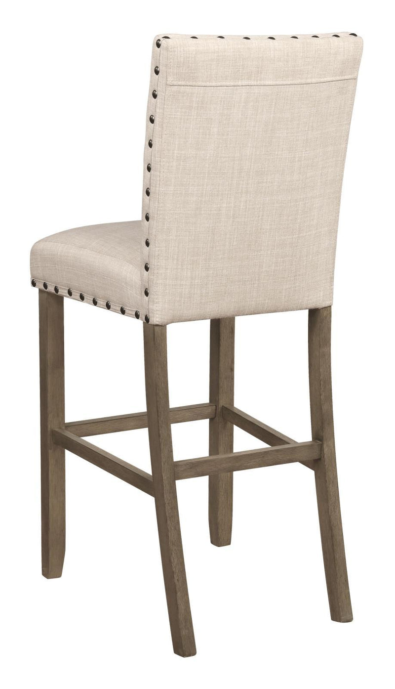 Ralland Upholstered Bar Stools with Nailhead Trim Beige (Set of 2) - Furniture Center (NY)