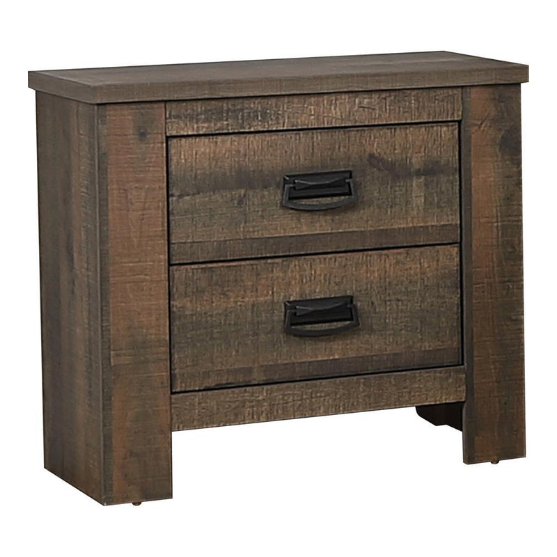 Frederick 2-drawer Nightstand Weathered Oak - Furniture Center (NY)