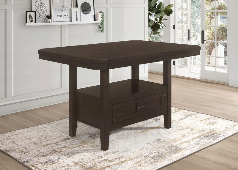 Prentiss Rectangular Counter Height Table with Butterfly Leaf Cappuccino - Furniture Center (NY)