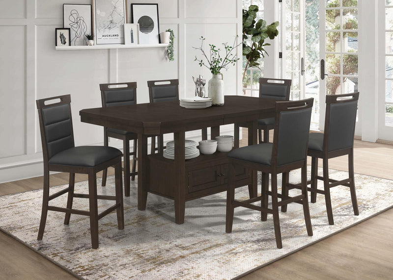 Prentiss Rectangular Counter Height Table with Butterfly Leaf Cappuccino - Furniture Center (NY)