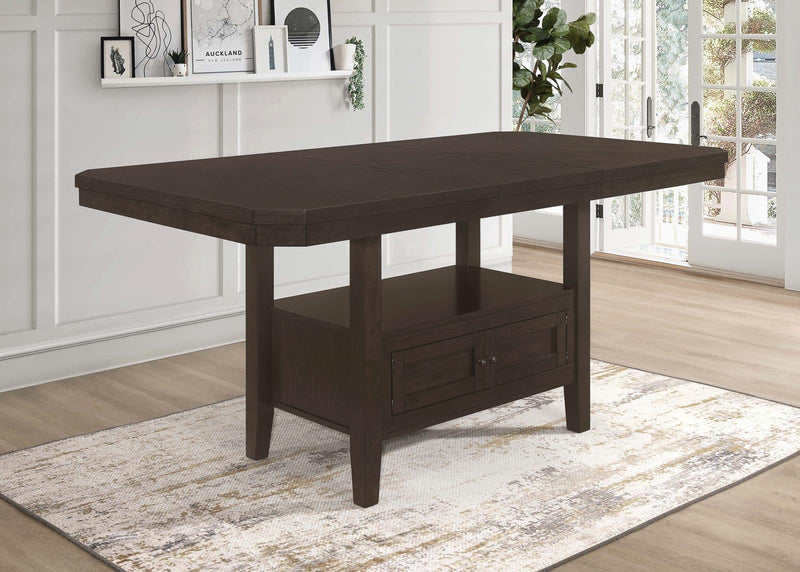 Prentiss Rectangular Counter Height Table with Butterfly Leaf Cappuccino - Furniture Center (NY)