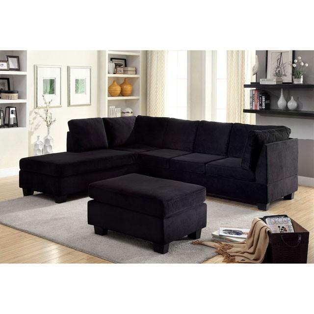 LOMMA Black Ottoman - Furniture Center (NY)