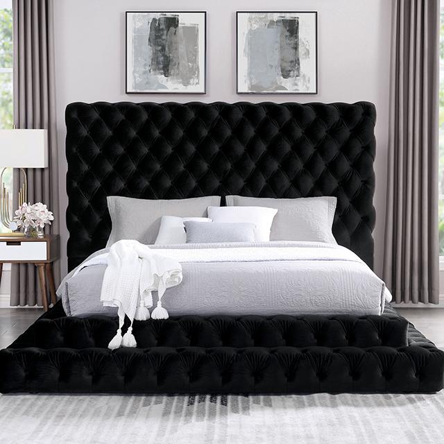 STEFANIA E.King Bed, Black - Furniture Center (NY)