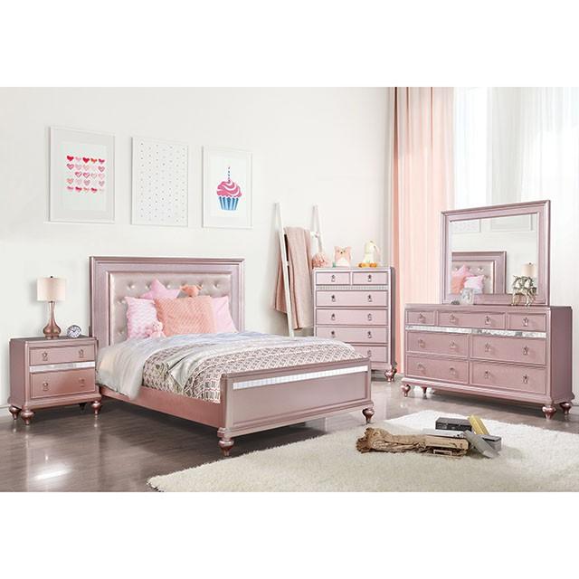 Ariston Rose Pink Twin Bed - Furniture Center (NY)