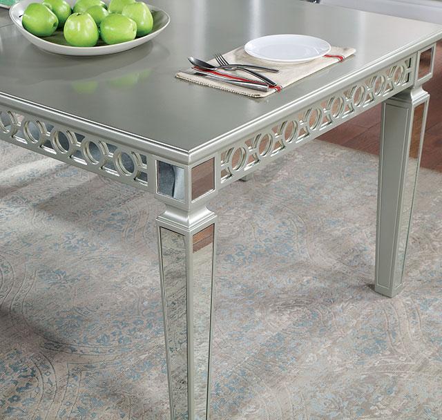 ADALIA Dining Table, Silver - Furniture Center (NY)