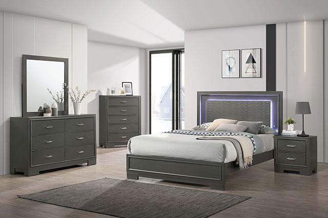 ALISON Queen Bed, Dark Walnut - Furniture Center (NY)