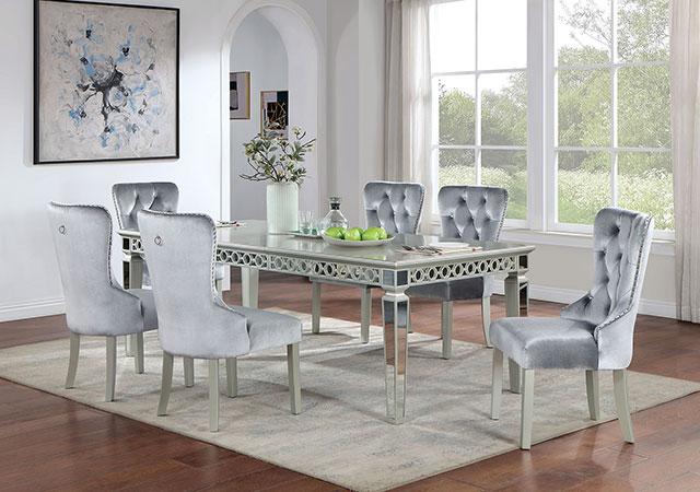 ADALIA Dining Table, Silver - Furniture Center (NY)