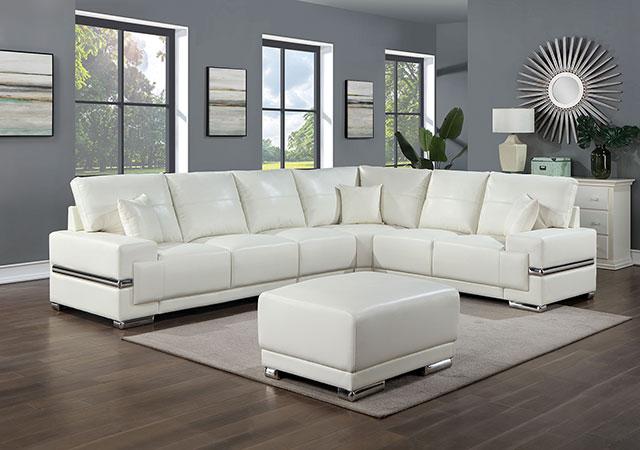 ALTHEA Ottoman, White - Furniture Center (NY)