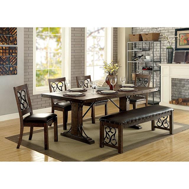 PAULINA Rustic Walnut Dining Table - Furniture Center (NY)