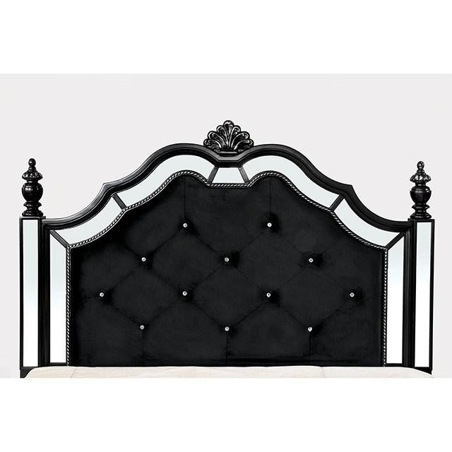 Azha Black Queen Bed - Furniture Center (NY)