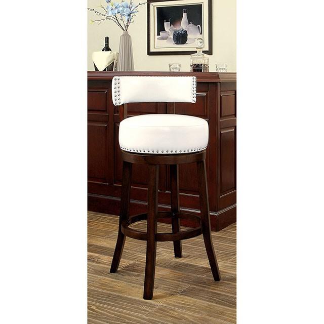 SHIRLEY Dark Oak/White 29" Bar Stool - Furniture Center (NY)