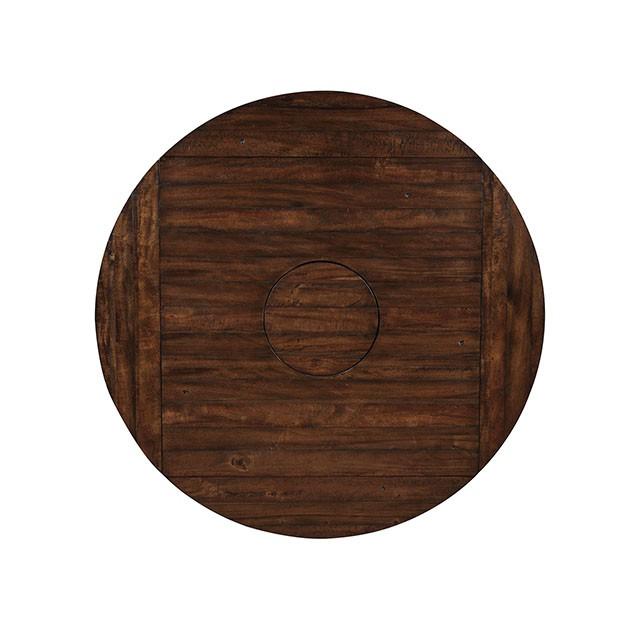 MEAGAN II Brown Cherry Round Counter Ht. Table - Furniture Center (NY)