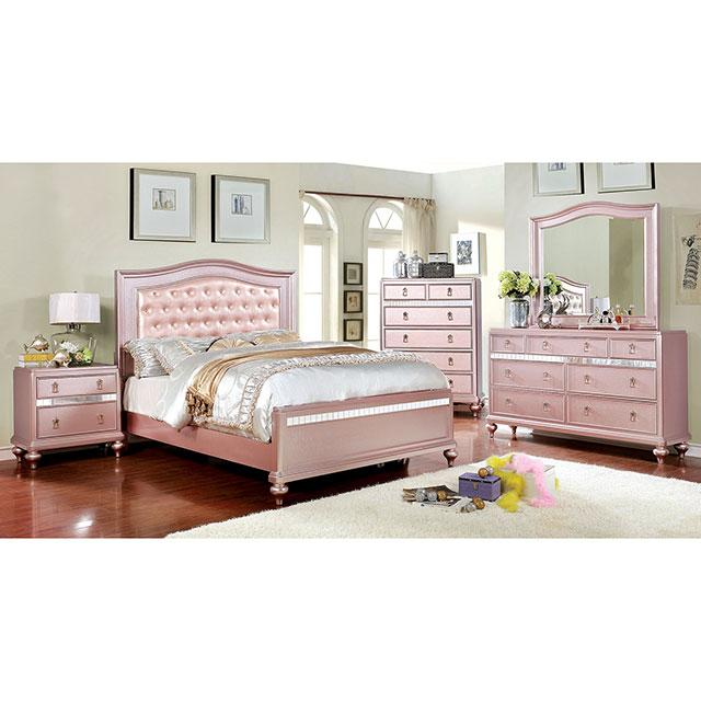 Ariston Rose Gold Twin Bed - Furniture Center (NY)