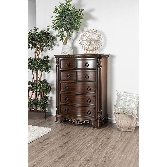 Menodora Brown Cherry Chest - Furniture Center (NY)