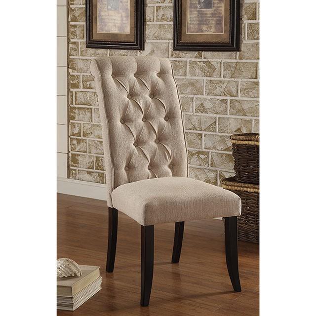 Mashall Beige/Antique Black Side Chair, Ivory (2/CTN) - Furniture Center (NY)