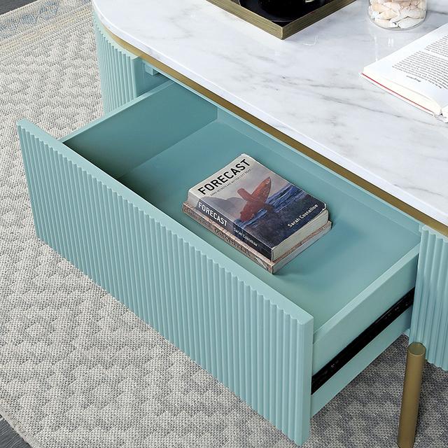 KOBLENZ Coffee Table, Light Teal - Furniture Center (NY)