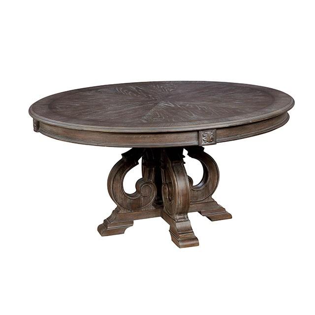 Arcadia Rustic Natural Tone Round Dining Table - Furniture Center (NY)