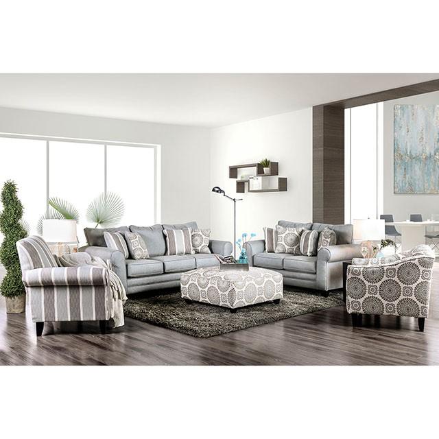 Misty Blue Gray Love Seat - Furniture Center (NY)