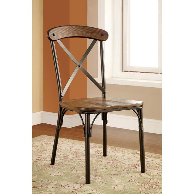 CROSBY Natural Elm/ Bronze Side Chair (2/CTN) - Furniture Center (NY)