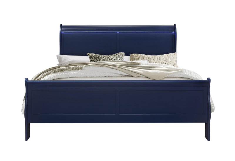 CHARLIE BLUE KING BED WITH LED image