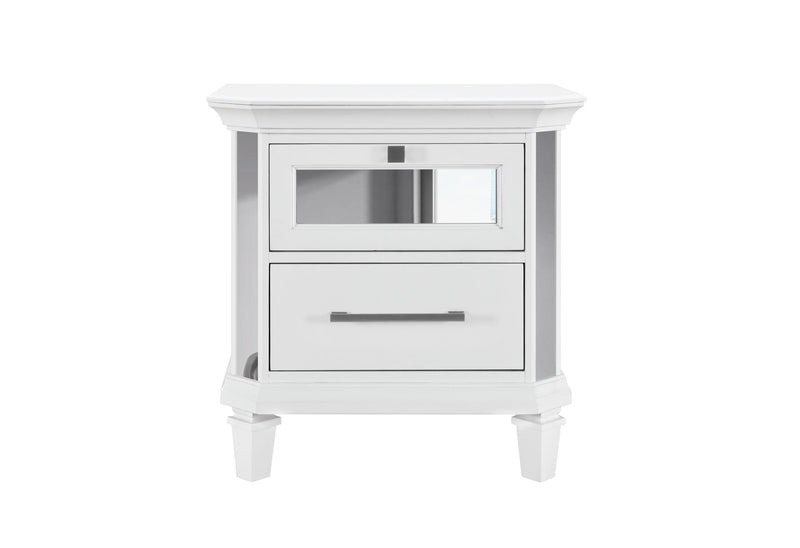 MARCO METALLIC WHITE NIGHTSTAND image