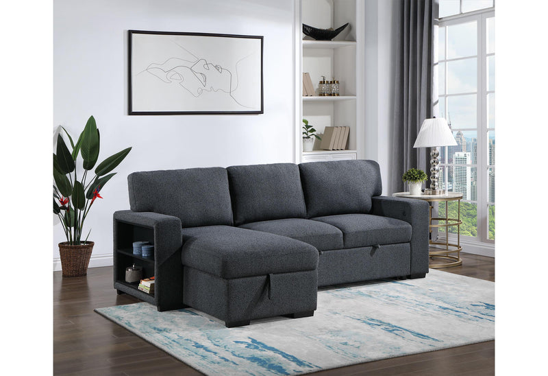 U0202 DARK GREY REVERSIBLE PULL OUT SOFA BED image