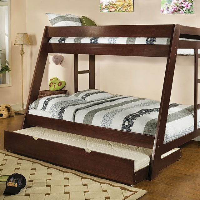 Arizona Dark Walnut Twin/Full Bunk Bed - Furniture Center (NY)