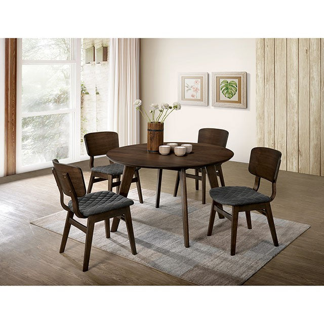 Shayna Gray Walnut Round Table - Furniture Center (NY)