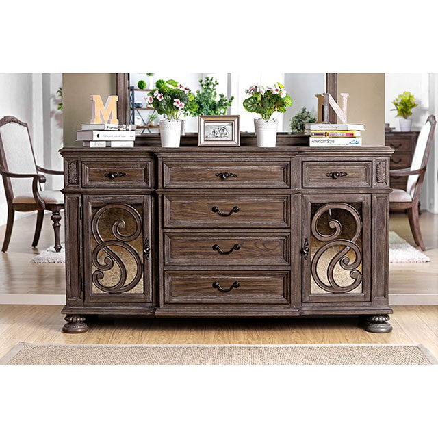 ARCADIA Rustic Natural Tone Server - Furniture Center (NY)