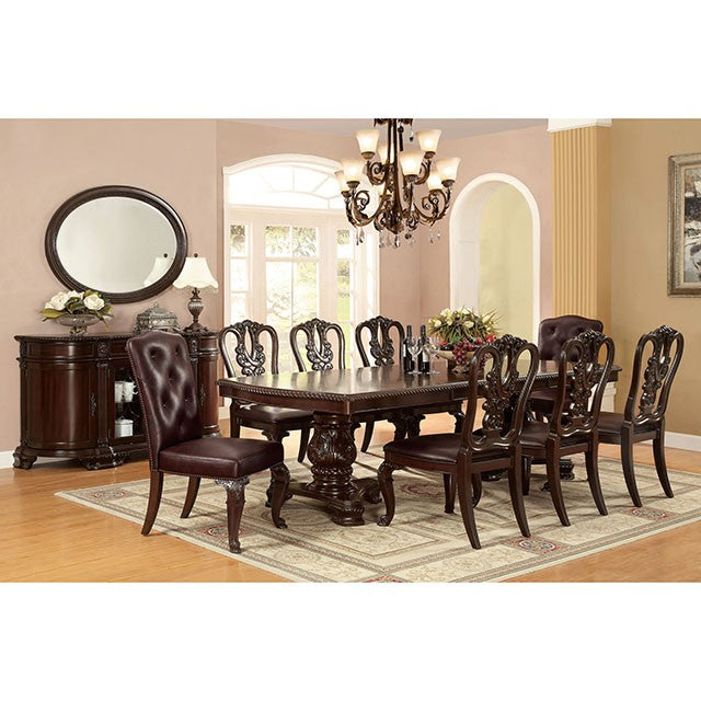 Bellagio Brown Cherry Dining Table w/ 2 Leaves - Furniture Center (NY)