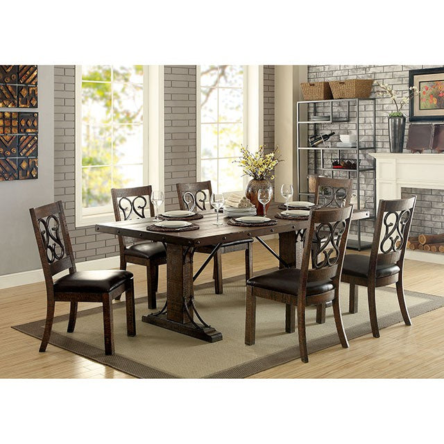 PAULINA Rustic Walnut Dining Table - Furniture Center (NY)