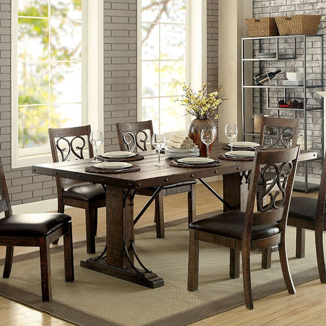 PAULINA Rustic Walnut Dining Table - Furniture Center (NY)