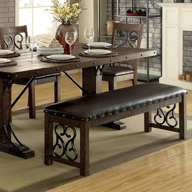 PAULINA Rustic Walnut Dining Table - Furniture Center (NY)